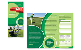 Golf Tournament Trifold Brochure Template - Word, Publisher, InDesign, Illustrator, Pages, QuarkXPress, CorelDraw