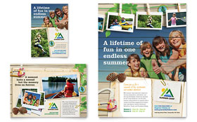 Kids Summer Camp Flyer & Ad Template - Word, Publisher, InDesign, Illustrator, Pages, QuarkXPress, CorelDraw