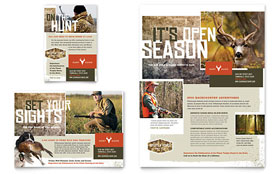 Hunting Guide Flyer & Ad Template - Word, Publisher, InDesign, Illustrator, Pages, QuarkXPress, CorelDraw