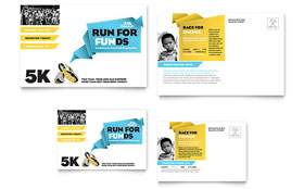 Charity Run Postcard Template - Word, Publisher, InDesign, Illustrator, Pages, QuarkXPress, CorelDraw
