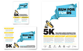Charity Run Flyer & Ad Template - Word, Publisher, InDesign, Illustrator, Pages, QuarkXPress, CorelDraw