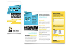 Charity Run Trifold Brochure Template - Word, Publisher, InDesign, Illustrator, Pages, QuarkXPress, CorelDraw