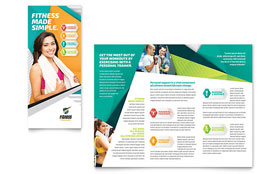 Fitness Trainer Trifold Brochure Template - Word, Publisher, InDesign, Illustrator, Pages, QuarkXPress, CorelDraw