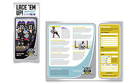Junior Hockey Camp Trifold Brochure Template - Word, Publisher, InDesign, Illustrator, Pages, QuarkXPress, CorelDraw