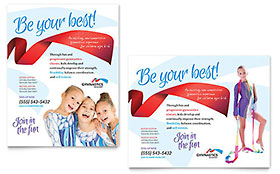 Gymnastics Academy Poster Template - Word, Publisher, InDesign, Illustrator, Pages, QuarkXPress, CorelDraw