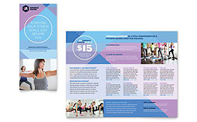 Aerobics Center Trifold Brochure Template - Word, Publisher, InDesign, Illustrator, Pages, QuarkXPress, CorelDraw