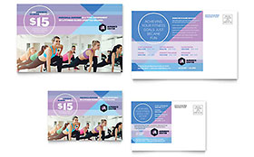 Aerobics Center Postcard Template - Word, Publisher, InDesign, Illustrator, Pages, QuarkXPress, CorelDraw