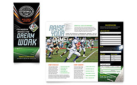 Football Training Trifold Brochure Template - Word, Publisher, InDesign, Illustrator, Pages, QuarkXPress, CorelDraw