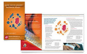 Computer Consulting Trifold Brochure Template - Word, Publisher, InDesign, Illustrator, Pages, QuarkXPress, CorelDraw