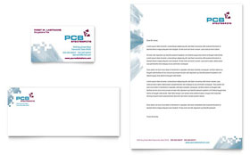 High-Tech Manufacturing Business Card & Letterhead Template - Word, Publisher, InDesign, Illustrator, Pages, QuarkXPress, CorelDraw