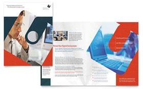 Computer Software Company Brochure Template - Word, Publisher, InDesign, Illustrator, Pages, QuarkXPress, CorelDraw