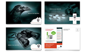 Computer Software Company Postcard Template - Word, Publisher, InDesign, Illustrator, Pages, QuarkXPress, CorelDraw