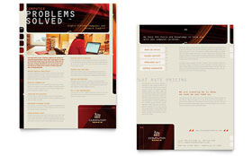 Computer Repair Datasheet Template - Word, Publisher, InDesign, Illustrator, Pages, QuarkXPress, CorelDraw