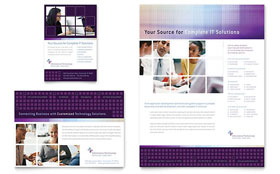 Information Technology Consultants Flyer & Ad Template - Word, Publisher, InDesign, Illustrator, Pages, QuarkXPress, CorelDraw