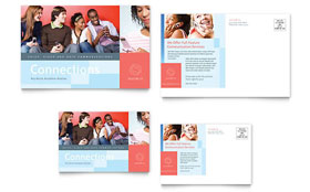Communications Company Postcard Template - Word, Publisher, InDesign, Illustrator, Pages, QuarkXPress, CorelDraw