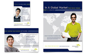Global Communications Company Flyer & Ad Template - Word, Publisher, InDesign, Illustrator, Pages, QuarkXPress, CorelDraw