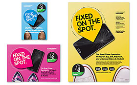 Smartphone Repair Flyer & Ad Template - Word, Publisher, InDesign, Illustrator, Pages, QuarkXPress, CorelDraw