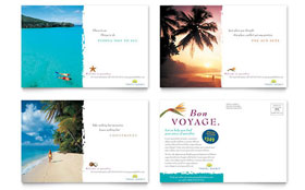 Travel Agency Postcard Template - Word, Publisher, InDesign, Illustrator, Pages, QuarkXPress, CorelDraw