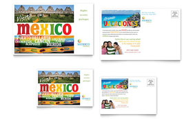 Mexico Travel Postcard Template - Word, Publisher, InDesign, Illustrator, Pages, QuarkXPress, CorelDraw