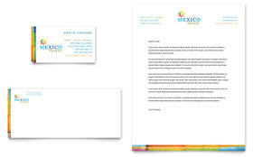 Mexico Travel Business Card & Letterhead Template - Word, Publisher, InDesign, Illustrator, Pages, QuarkXPress, CorelDraw