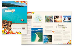 Hawaii Travel Vacation Brochure Template - Word, Publisher, InDesign, Illustrator, Pages, QuarkXPress, CorelDraw