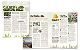 Nature Camping & Hiking Newsletter Template - Word, Publisher, InDesign, Illustrator, Pages, QuarkXPress, CorelDraw