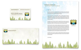Nature Camping & Hiking Business Card & Letterhead Template - Word, Publisher, InDesign, Illustrator, Pages, QuarkXPress, CorelDraw