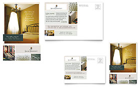 Boutique Hotel Postcard Template - Word, Publisher, InDesign, Illustrator, Pages, QuarkXPress, CorelDraw