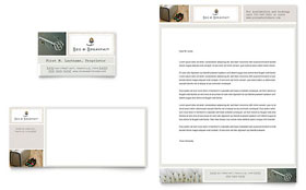 Boutique Hotel Business Card & Letterhead Template - Word, Publisher, InDesign, Illustrator, Pages, QuarkXPress, CorelDraw
