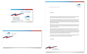 Cruise Travel Business Card & Letterhead Template - Word, Publisher, InDesign, Illustrator, Pages, QuarkXPress, CorelDraw