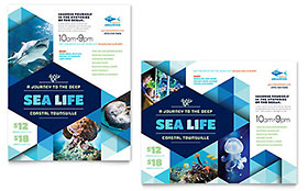 Ocean Aquarium Poster Template - Word, Publisher, InDesign, Illustrator, Pages, QuarkXPress, CorelDraw