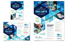 Ocean Aquarium Flyer & Ad Template - Word, Publisher, InDesign, Illustrator, Pages, QuarkXPress, CorelDraw