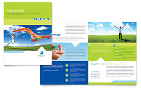 Green Living & Recycling Brochure Template - Word, Publisher, InDesign, Illustrator, Pages, QuarkXPress, CorelDraw
