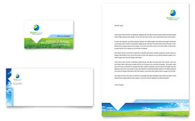 Green Living & Recycling Business Card & Letterhead Template - Word, Publisher, InDesign, Illustrator, Pages, QuarkXPress, CorelDraw