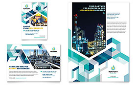 Oil & Gas Company Flyer & Ad Template - Word, Publisher, InDesign, Illustrator, Pages, QuarkXPress, CorelDraw