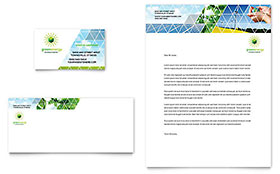 Green Energy Consultant Business Card & Letterhead Template - Word, Publisher, InDesign, Illustrator, Pages, QuarkXPress, CorelDraw