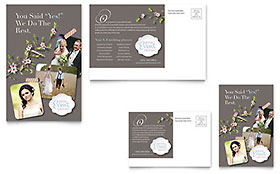 Wedding Planner Postcard Template - Word, Publisher, InDesign, Illustrator, Pages, QuarkXPress, CorelDraw