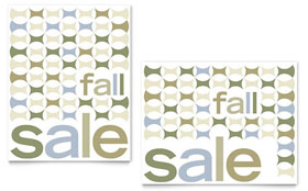 Geometric Fall Color Sale Poster Template - Word, Publisher, InDesign, Illustrator, Pages, QuarkXPress, CorelDraw