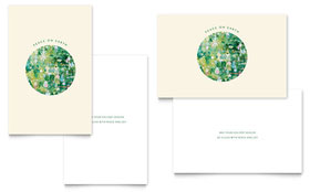Peace On Earth Greeting Card Template - Word, Publisher, InDesign, Illustrator, Pages, QuarkXPress, CorelDraw