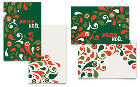 Festive Holiday Greeting Card Template - Word, Publisher, InDesign, Illustrator, Pages, QuarkXPress, CorelDraw