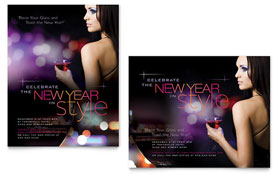New Year Celebration Poster Template - Word, Publisher, InDesign, Illustrator, Pages, QuarkXPress, CorelDraw