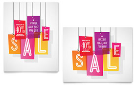 Clearance Tag Sale Poster Template - Word, Publisher, InDesign, Illustrator, Pages, QuarkXPress, CorelDraw