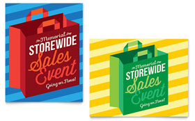 Memorial Weekend Sale Poster Template - Word, Publisher, InDesign, Illustrator, Pages, QuarkXPress, CorelDraw