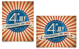 4th of July Sale Poster Template - Word, Publisher, InDesign, Illustrator, Pages, QuarkXPress, CorelDraw