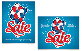 Celebration Balloons Sale Poster Template - Word, Publisher, InDesign, Illustrator, Pages, QuarkXPress, CorelDraw
