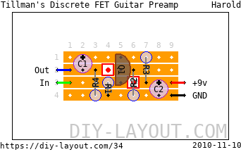 Tillman's Discrete FET Guitar Preamp