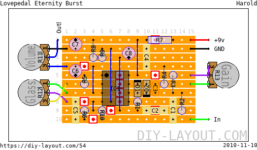 Lovepedal Eternity Burst | Online stripboard layout editor!